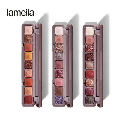 China Vegan lameila 9 Color Fingertip Glitter Keyboard Shadow Matte and Glitter Long Lasting Waterproof Eyeshadow for sale