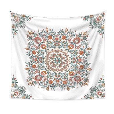 China Indian Minimalist Mandala Tapestry Wall Hanging Flower Psychedelic Wall Hanging Decor For Living Room Bedroom Plant Bohemian Print for sale