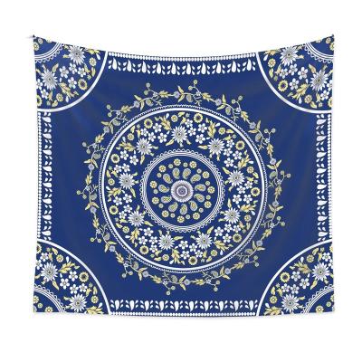 China Tapestry Minimalist Indian Wall Hanging Floral Tapestry with Daisy Medallion Print Bedroom Boho Hippie Home Decor Bohemian Tapestry for sale