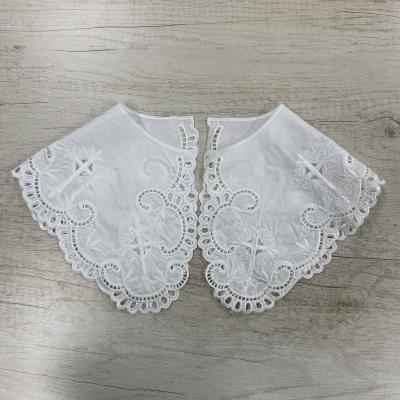 China 2021 Fashionable Design Lace Collar Embroidery Lace Collar Polyester And Cotton Fabric Lace Collar Viable For Garment for sale