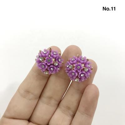 China Wholesale Viable Rhinestone Button Resin Flower Rose Button With Flatback Zinc Alloy Button for sale