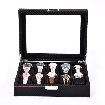 China Luxury Handmade Watch Women With Box Watch Band Black Hiend Couples 10 Slots Watch Box for sale