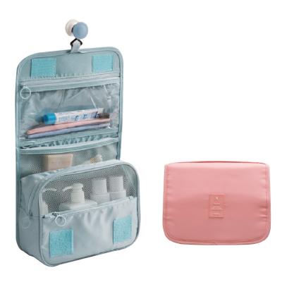 China With Hook Cloth Storage Folding Portable Cute Flat Zipper Make Up Bags With Hook for sale