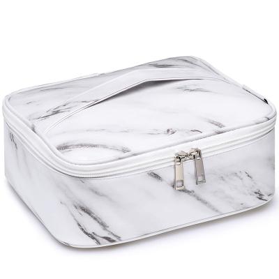 China Northern Europe Luxury Custom Lipstick Logo Waterproof Marble Makeup Bag Cosmetic Bag For Ladies for sale