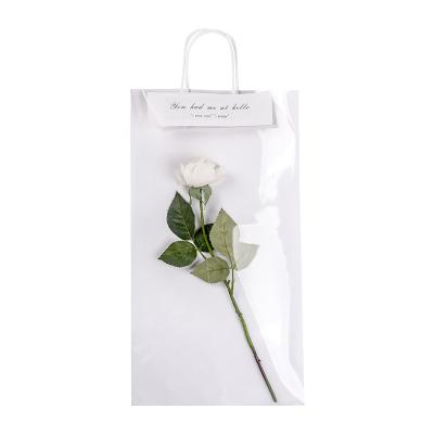 China Recyclable custom clear pvc plastic bag for flower gift waterproof rose plastic package bag recyclable opp plastic bags with handle for sale