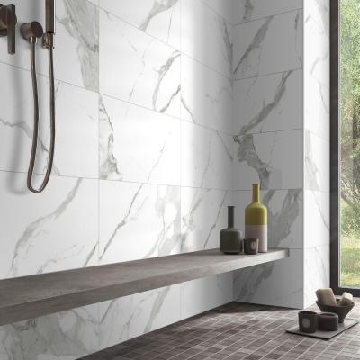 China Modern Superb White Marble Bathroom Porcelain Calacatta Shower Ceramic Tiles And Matte China Glazed Kitchen Soft Polished for sale