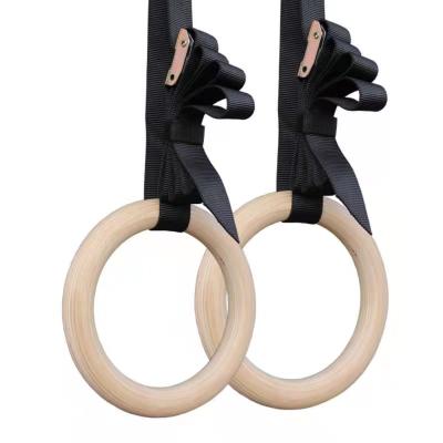 China Eco - Friendly 2021 Premium High End Wooden Gym Rings Black Wooden Gymnastic Rings for sale