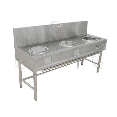 China High Quality Industrial Restaurant Kitchen Commercial Kitchen Equipment Gas Stove 3 Burner Table Rack for sale