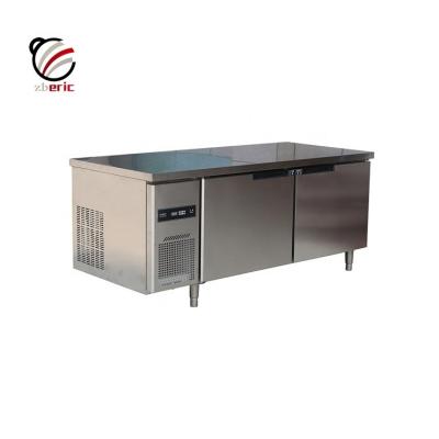 China High Quality Double-temperature Commercial 2 Doors Stainless Steel Under Counter Fridge for sale