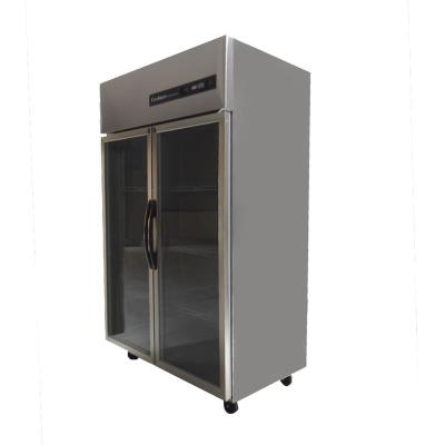 China Refrigerant Commercial Glass Door Kitchen Refrigerator Display Stainless Steel Upright Refrigerator / Freezer for sale