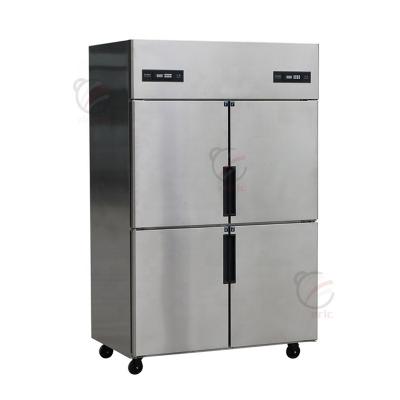 China High quality commercial Double-temperature 4-door commercial freezer stainless steel upright refrigerator for sale