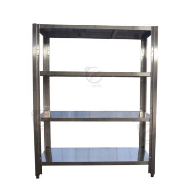 China Design Commercial 4 Tiers Modern Industrial Stainless Steel Adjustable Kitchen Storage Shelf Rack for sale