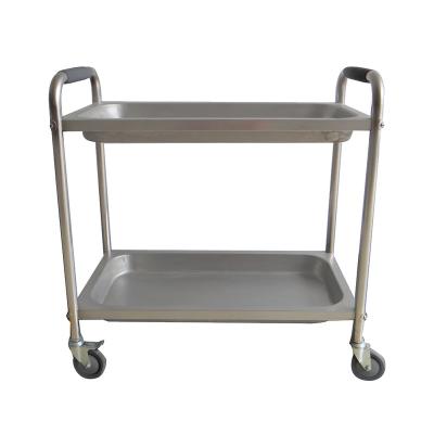 China Desgin Stainless Steel Equipment Modern Kitchen Double Bowl Gathering Food Trolley Catering Restaurant Dining Serving Trolley for sale