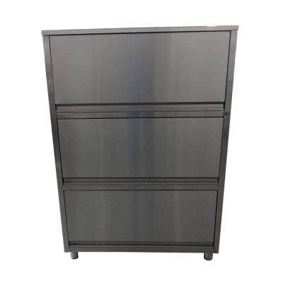 China (Other) Commercial Kitchen Three Door Hotel Cupboard Stainless Steel Adjustable Assembled Steel Cupboard for sale