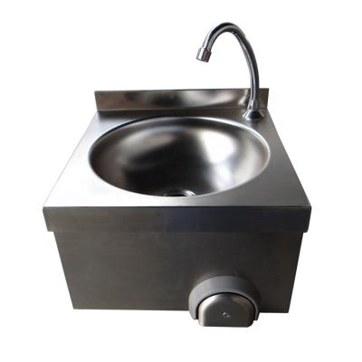 China With Faucet European Style Commercial Hand Free Knee Operated Sink Stainless Steel Sink Wash Basin For Restaurant for sale