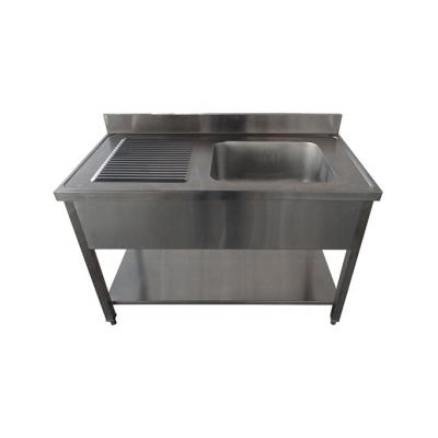 China Without Faucet Manufacturer Commercial Stainless Steel Pull Down Utility Sink Large Bowl Industrial Single Kitchen for sale