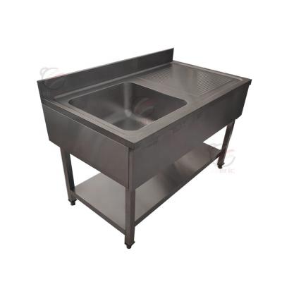 China Without Faucet Industrial Restaurant Kitchen Stainless Steel Sink Work Table Commercial Outdoor Stainless Steel Sink Table for sale