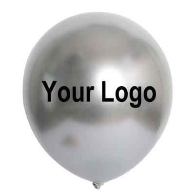 China Modern Custom 12inch 2.8g Logo Slogan Pattern Advertising Latex Chrome Balloons for sale