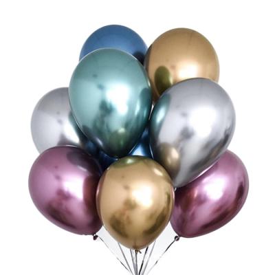 China Modern Party Balloon 12 Inch Chrome Latex Metallic Gold Metallic Gold Pink Purple Purple Supplier for sale