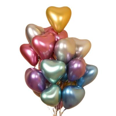 China 10inch Modern Heart Chrome Metallic Latex Balloons For Valentine's Day Decoration Balloons Decoration for sale