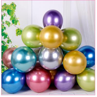 China 10 Inch Gold Sliver Modern Red Green Rose Gold Pink Chrome Balloons Purple Metallic Party Stage Decoration for sale