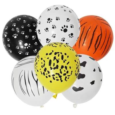 China Party Decoration 12inch Animal Skin Jungle Party Balloons Jungle Latex Balloon Animal Safari for sale