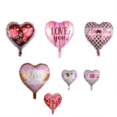 China Wholesale 18 Inch Party Deoration Heart Foil I Love You Balloons Helium Globos Valentine's Day Balloons Wedding Party Decoration for sale