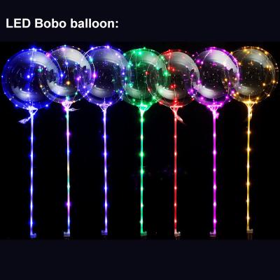 China Modern Custom 20inch DIY Clear Led Bobo Balloon White Red Green Led Light For Bobo Balloon With Light Lamp for sale