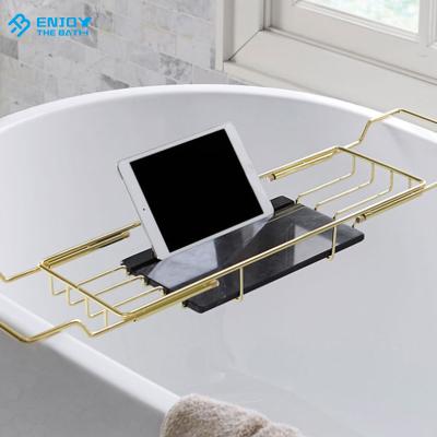 China Modern Extendable Cart Sustainable Bathtub Shelf Stainless Steel Bathtub Rack for sale