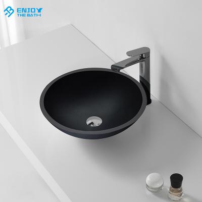 China Modern Bathroom Sink Round Solid Outdoor Wash Basin Bowl Countertop Above Sink For Wholesale for sale