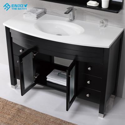 China Wholesale Price Bathroom Vanity Easy Clean Cabinet Basin Solid Outdoor Vanity With Sink for sale