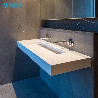 China Modern Seamless Long Hung Wash Basin Slope Basin Narrow Bathroom Sink for sale