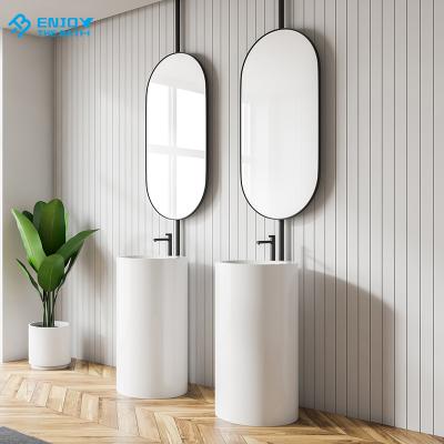 China New Style Stylish Vanity Freestanding Pedestal Sanitary Ware Solid Outdoor Hand Sink for sale