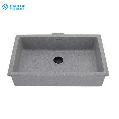 China Without Faucet Factory Wholesale Easy Hold Compound Quartz Stone Kitchen Sink for sale