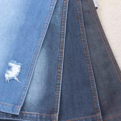 China Indigo 100% Cotton French Terry Knitted Denim Fabric For Jeans for sale