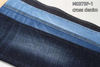 China 11.5 oz crosshatch slub denim fabric cotton polyester stretch jeans fabric FOR MAN for sale