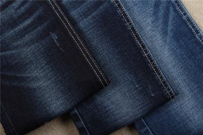 China Indigo 10oz 70% Cotton 28% Polyester Crosshatch Denim Fabric Stretchy Jeans Material for sale