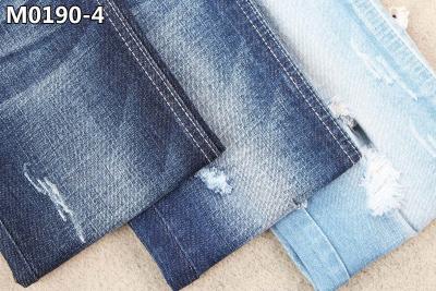 China GOTS Dark Blue Cotton Spandex Denim Fabric With Cross Hatch Slub 150 Width for sale