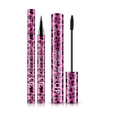 China Moisturizer Pink Leopard Eyeliner And Mascara Set Eyelash Extension Mascara OEM Water Resistant Mascara for sale