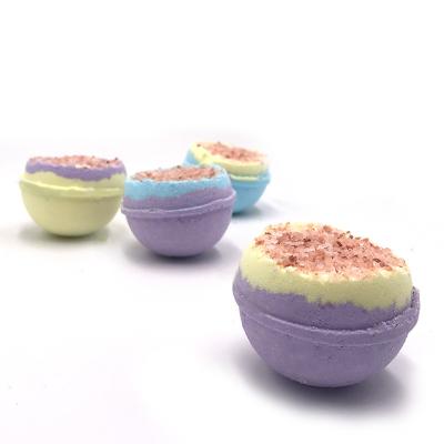 China OEM Popular Private Label Many Color Rainbow Clean Bath Bomb Skin Cupcake Bath Bomb With Oil Salt for sale