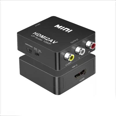 China High Quality Mini Hd 1080p In With Cable Video And Audio Hdmi2av Convert 2 Adaptador AV hdmi2av AV Converter H2A0101W00 3 cvbs for sale