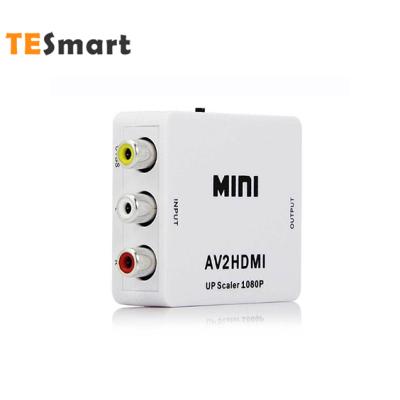 China High Quality Mini Hd 1080p In With Cable Video And Audio Hdmi2av Convert 2 cvbs 3 AV Adapter hdmi to rca converter H2A0101W00 for sale