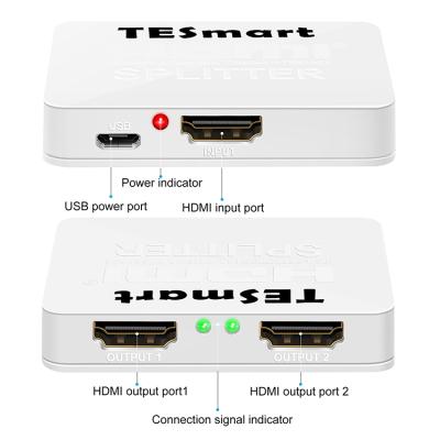 China plug& Play Other Small Home Audio White Hdmi 4k 1x2 Splitter Hdmi Splitter 1 Into 2 With Hdcp 2.2 for sale