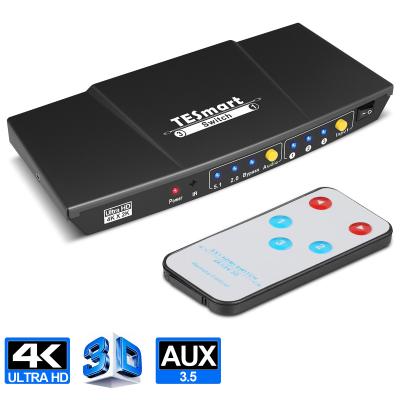 China Aluminum Alloy Tesmart 4k 3 Hdmi Left Video Switcher 3x1 Digital Hdmi Switch for sale