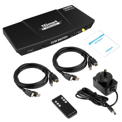 China Yes Tesmart 4K 60Hz 2X1 Hdmi Kvm 2 Switch Left Kvm Hdmi 4K Changer With IR Control for sale