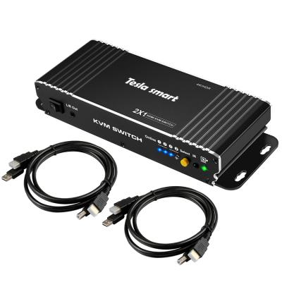 China TESmart Hdmi KVM Changer Methods 4K60Hz High Quality Hdmi KVM Multiple Changeover Switch HKS0201B2U for sale