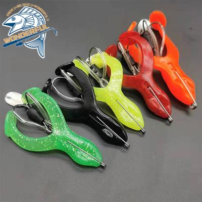 China Sample PVC Sequin Plastic Spoon Topwater Available 70mm 80mm 90mm Floating Soft Frog Lure For Freshwater for sale