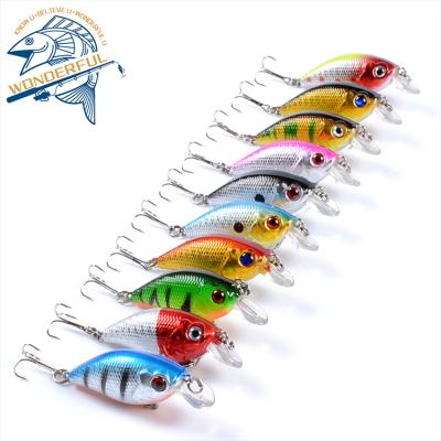 China Sample Available 57mm 7g Plastic Bionic 3D Eyes Multi Colors Diving Wobblers Fishing Crankbait Hard Lure for sale