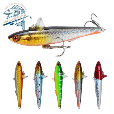 China Sculpin 14g 90mm Bionics Pale Plastic 3D Eyes Hard Casting Wobbler Pencil Casting Sinking Lure for sale