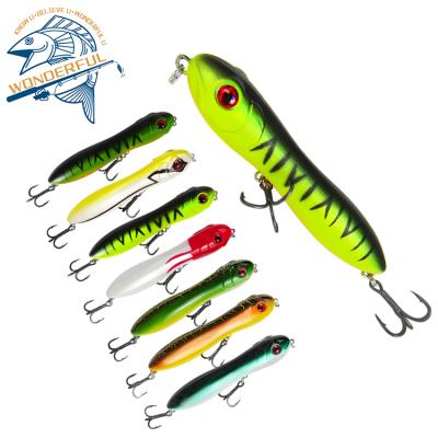 China Artificial Hard Plastic Pale Sculpin 100mm 16g 3D Eyes Topwater Wobblers Snakehead Pencil Lure for sale